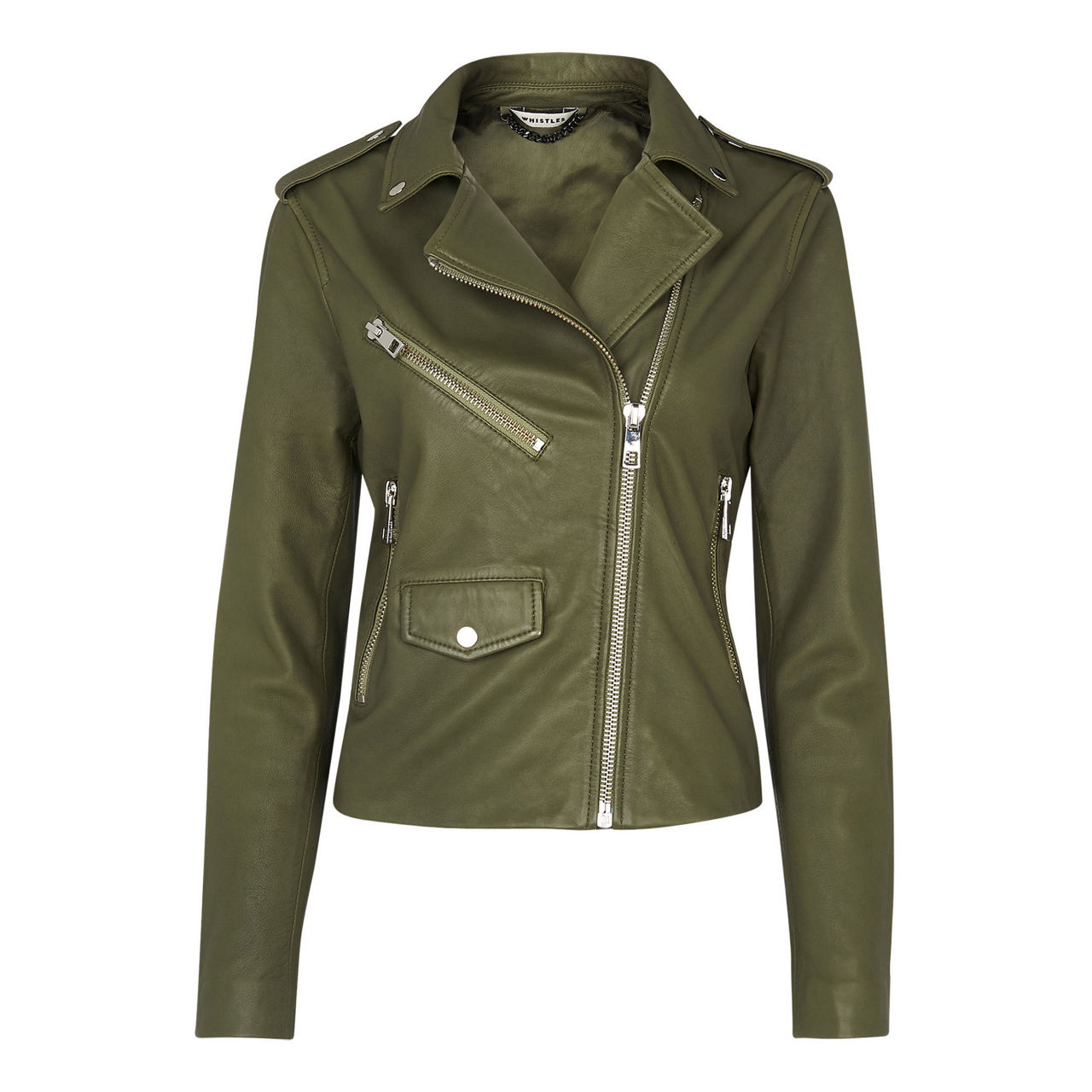 WHISTLES Agnes Leather Jacket