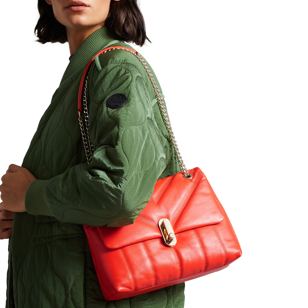 Ayahlin Leather Puffer Quilted Crossbody Bag