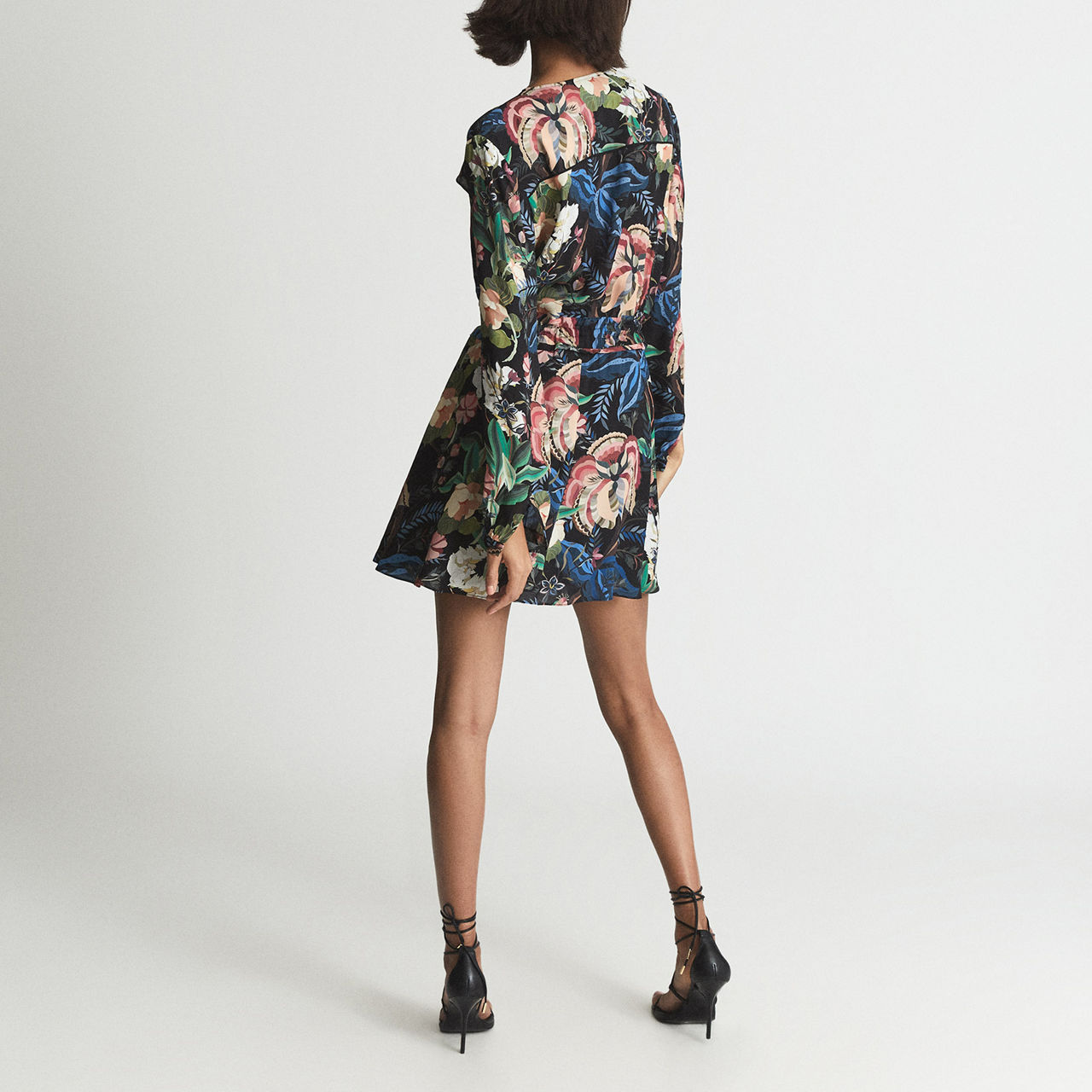 REISS Alyssa Floral Print Flippy Dress