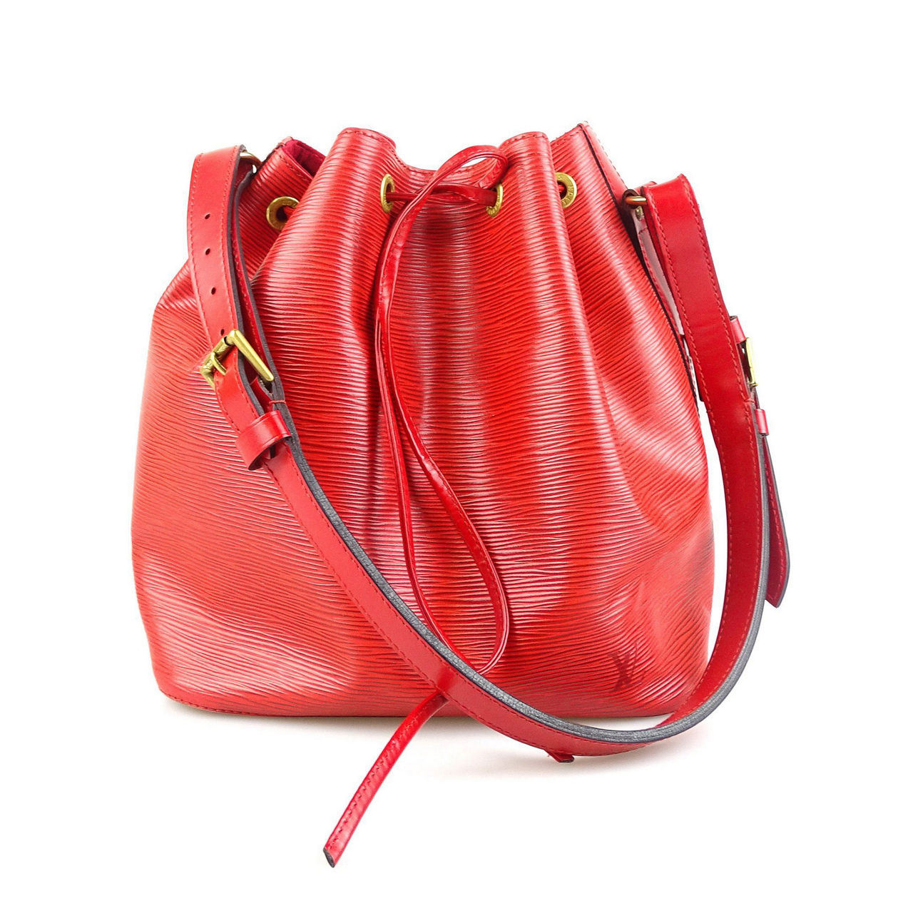 LOUIS VUITTON PRE LOVED Petite Noe Epi Leather Bucket Bag