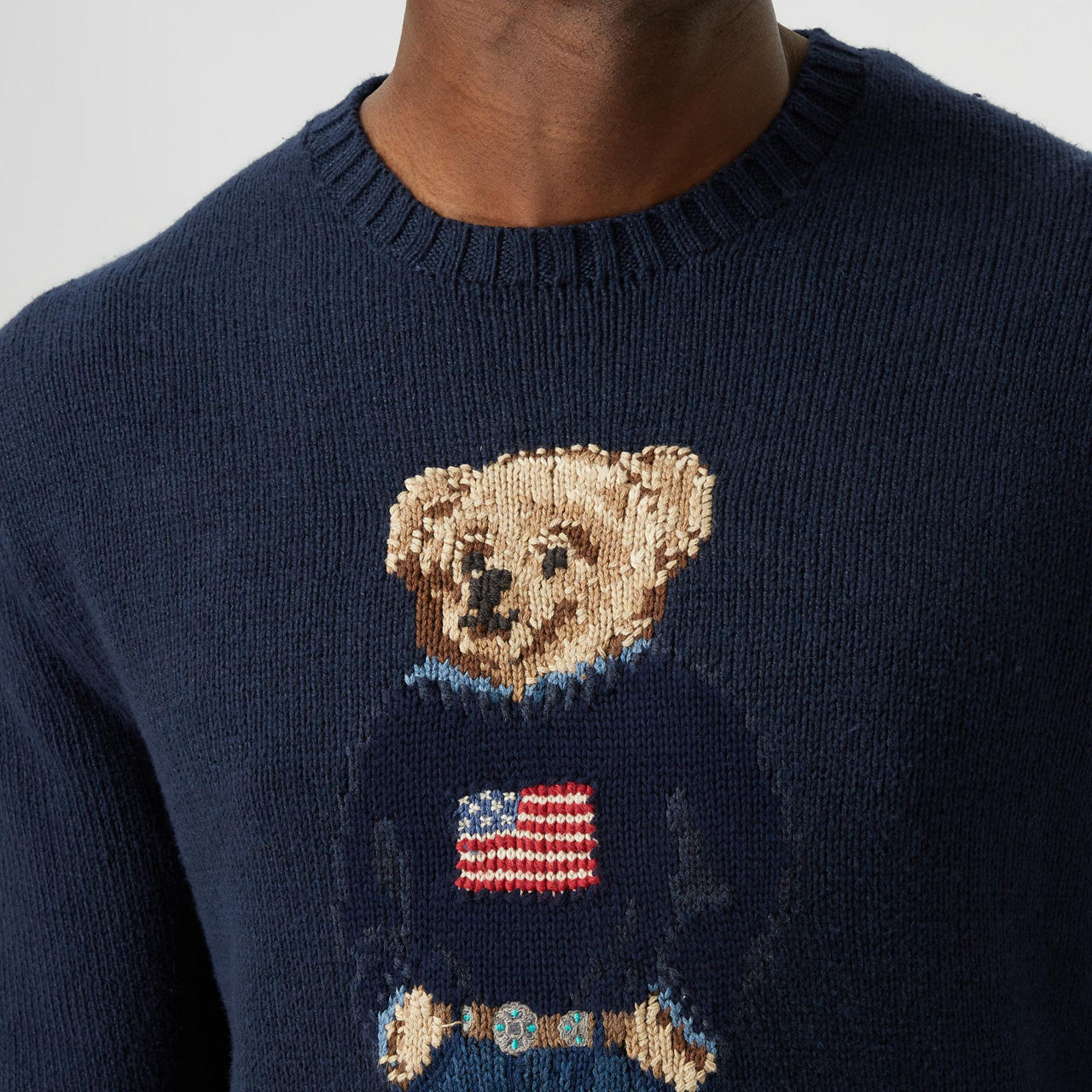 Mens polo teddy bear sweater sale