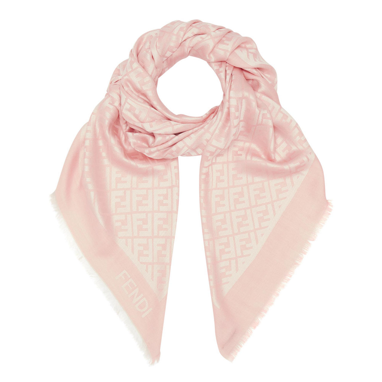 Fendi pink silk and wool shawl on sale