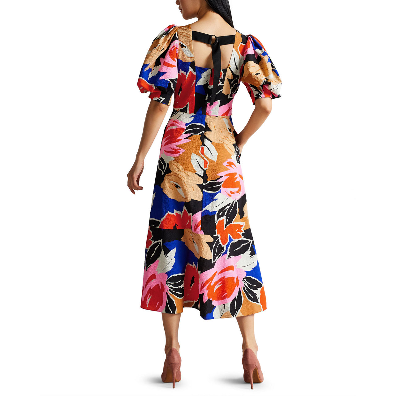 TED BAKER Harpia Floral Print Midi Dress