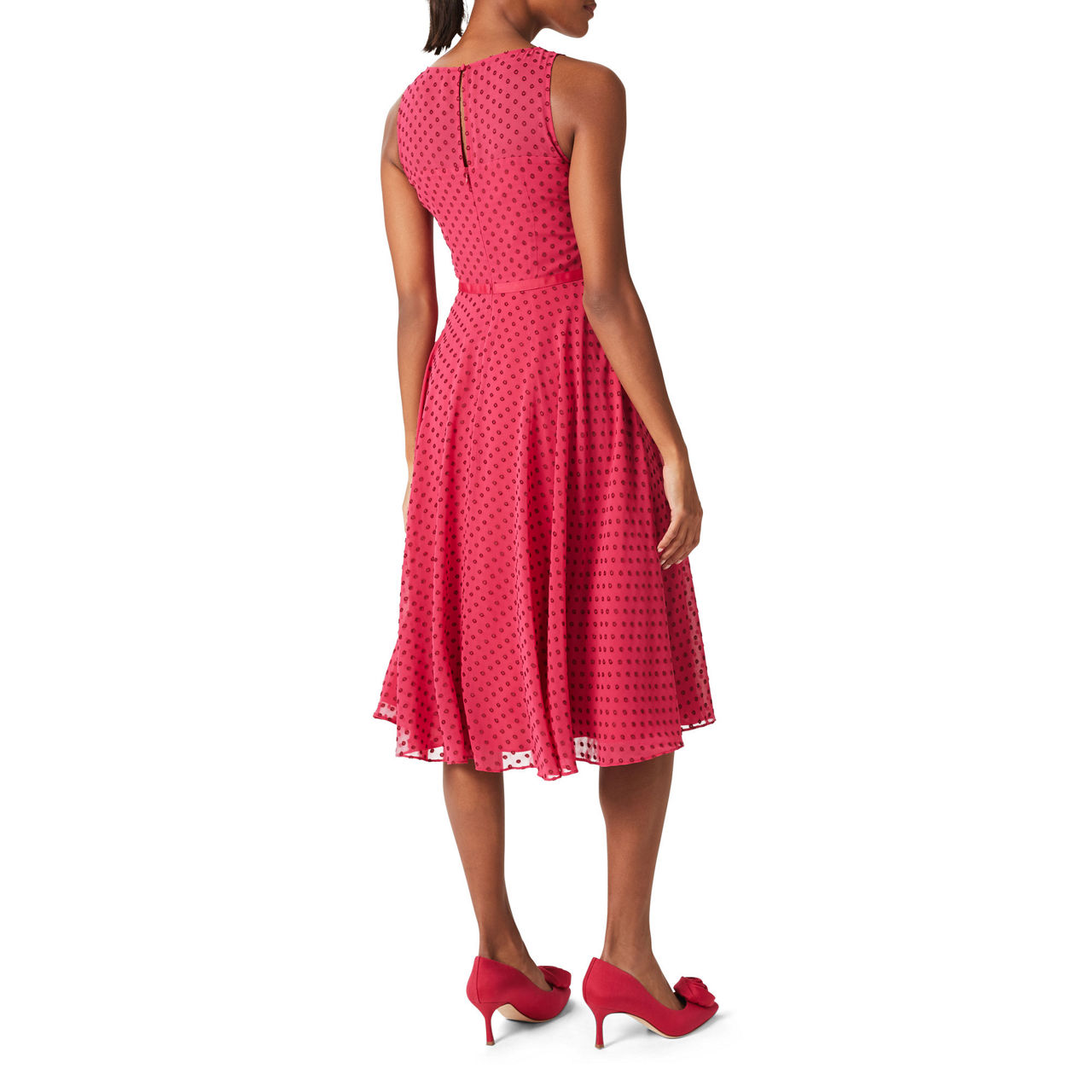 Della Spot Fit And Flare Dress