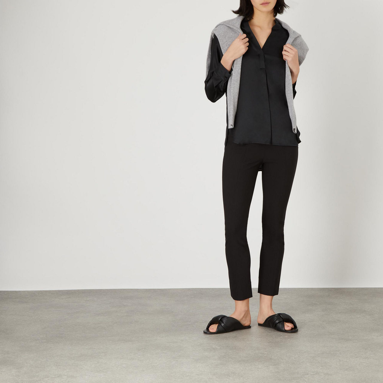 Vince Dark Grey Stitch Front Seam Ponte Legging