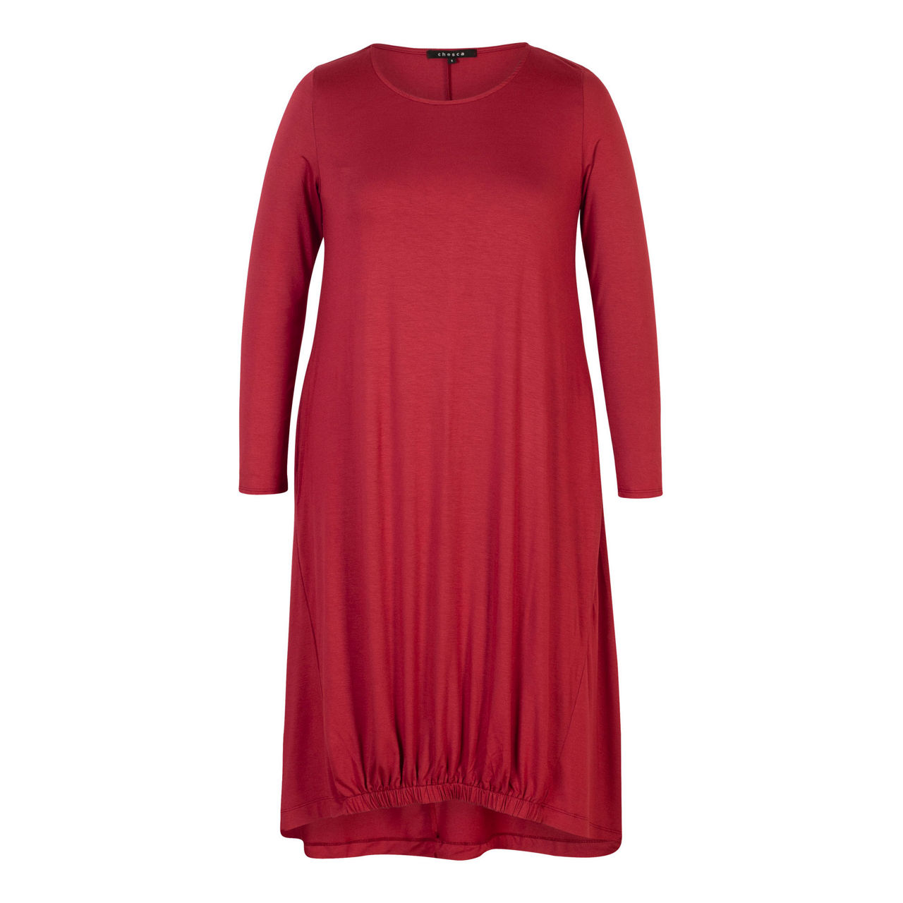 CHESCA Cinnamon Ruched Jersey Dress Cinnamon