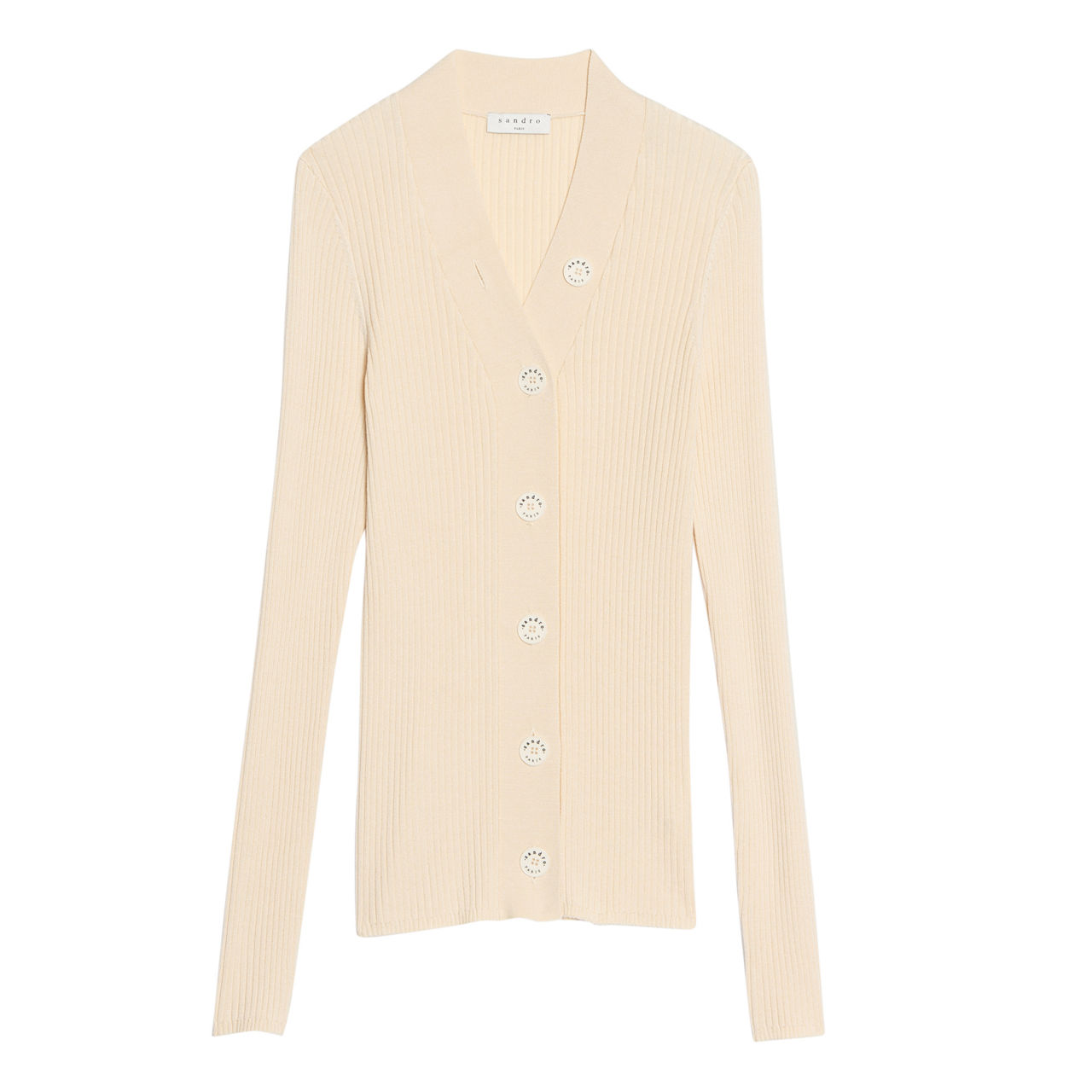 Sandro ribbed sale knit buttoned cardigan