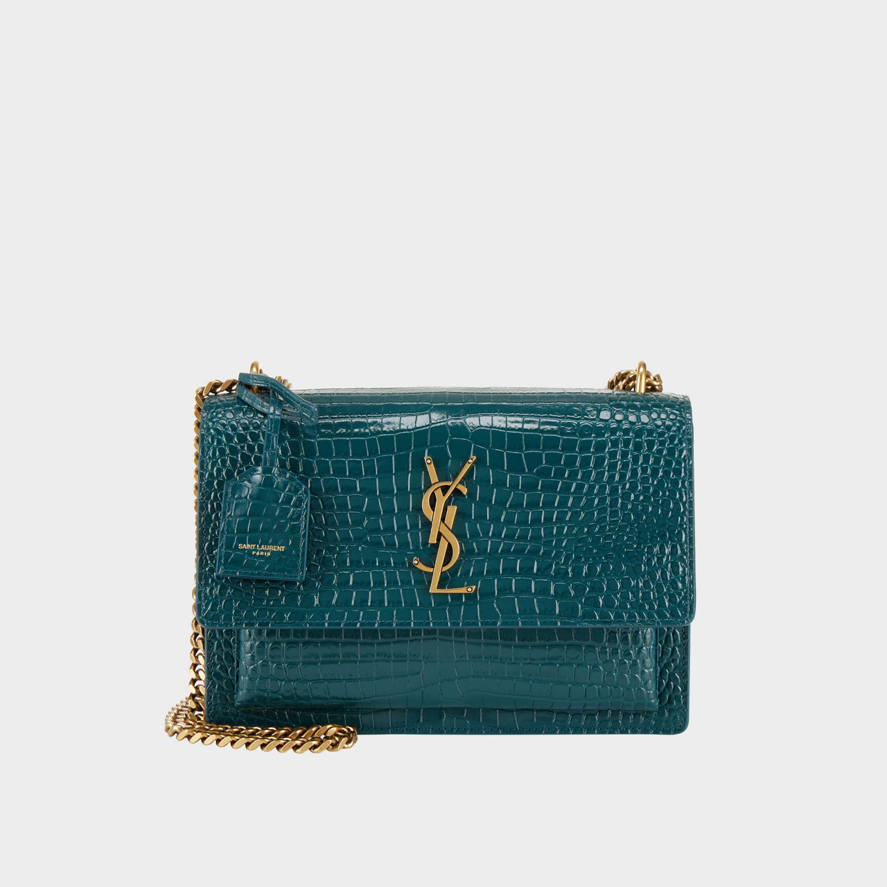 Saint laurent croc sunset bag sale