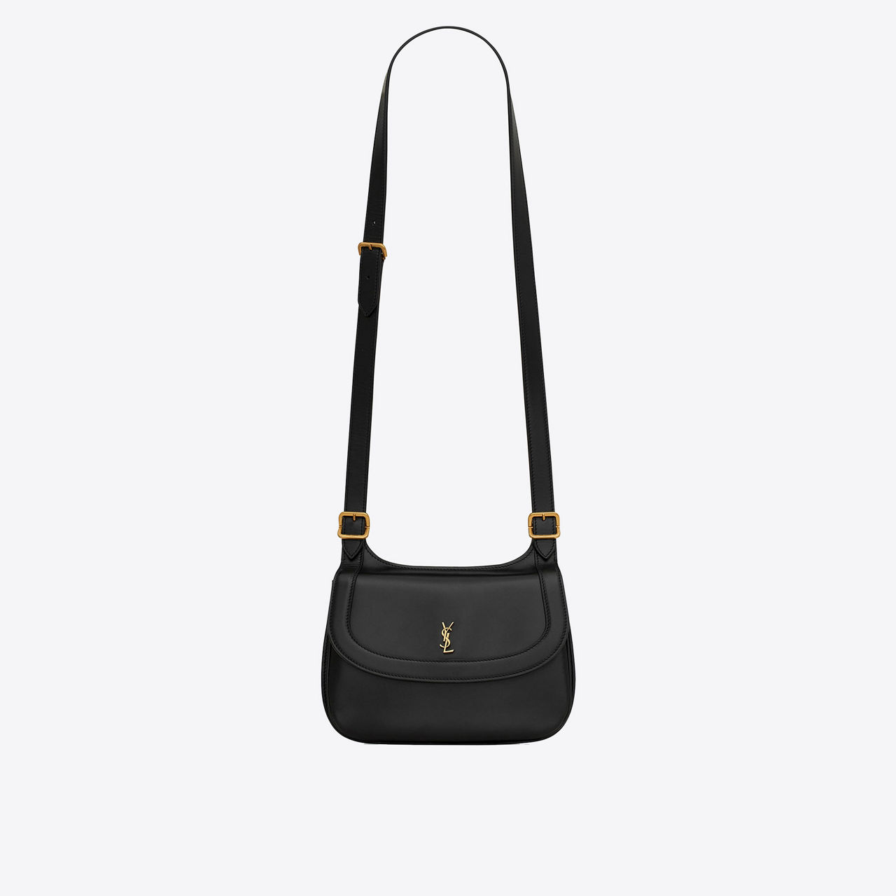 Saint Laurent Leather Medium Charlie Crossbody Bag in Black