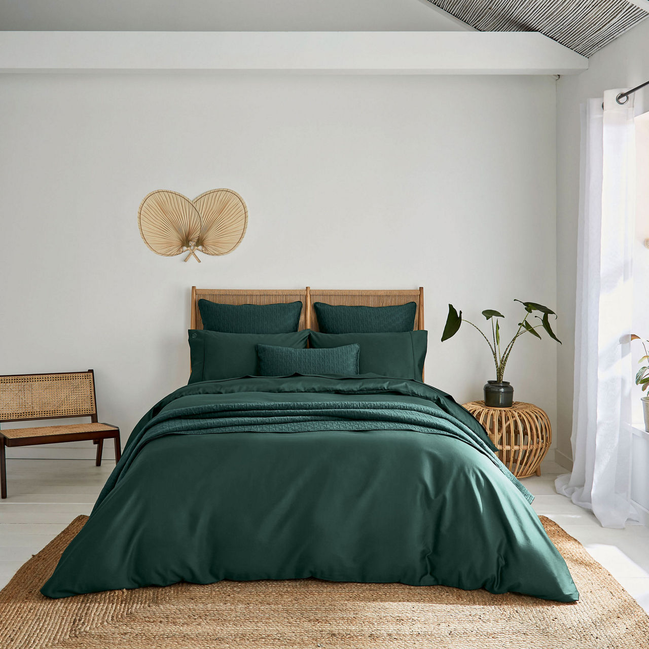 Plain Dye Cotton Bedding by Ted Baker in Forest Green buy online from the  rug seller uk