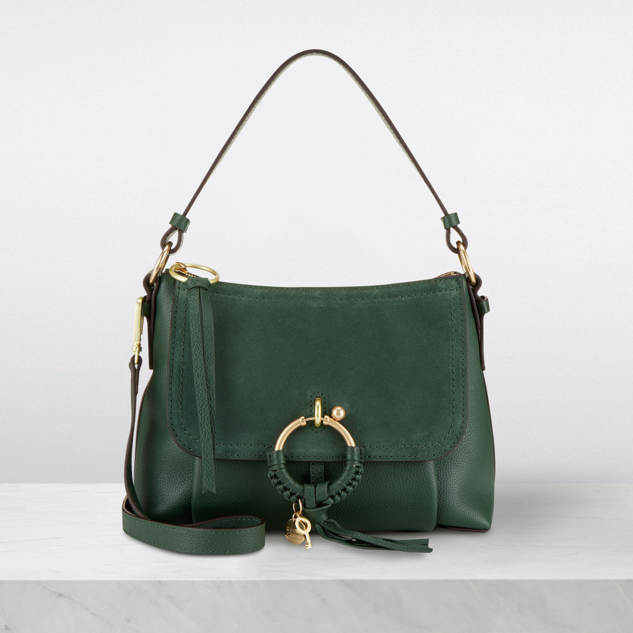 SEE BY CHLOE The Sustainable Edit Joan Large Shoulder Bag Dark Green