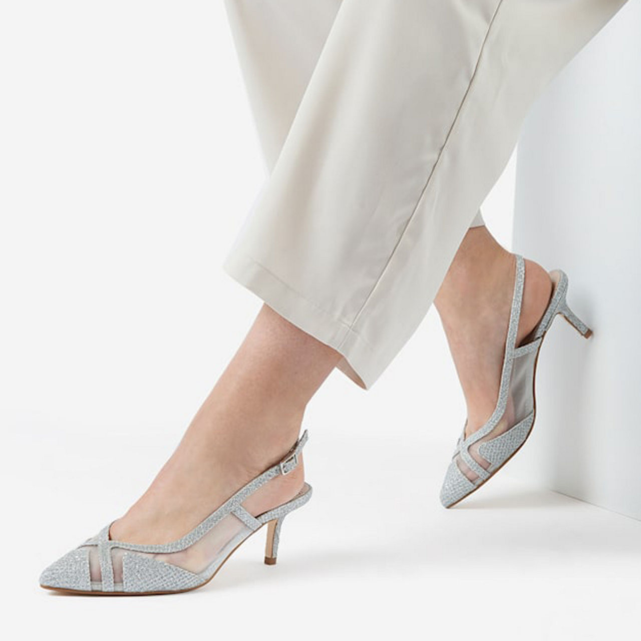 Diana Shimmer Kitten Heels