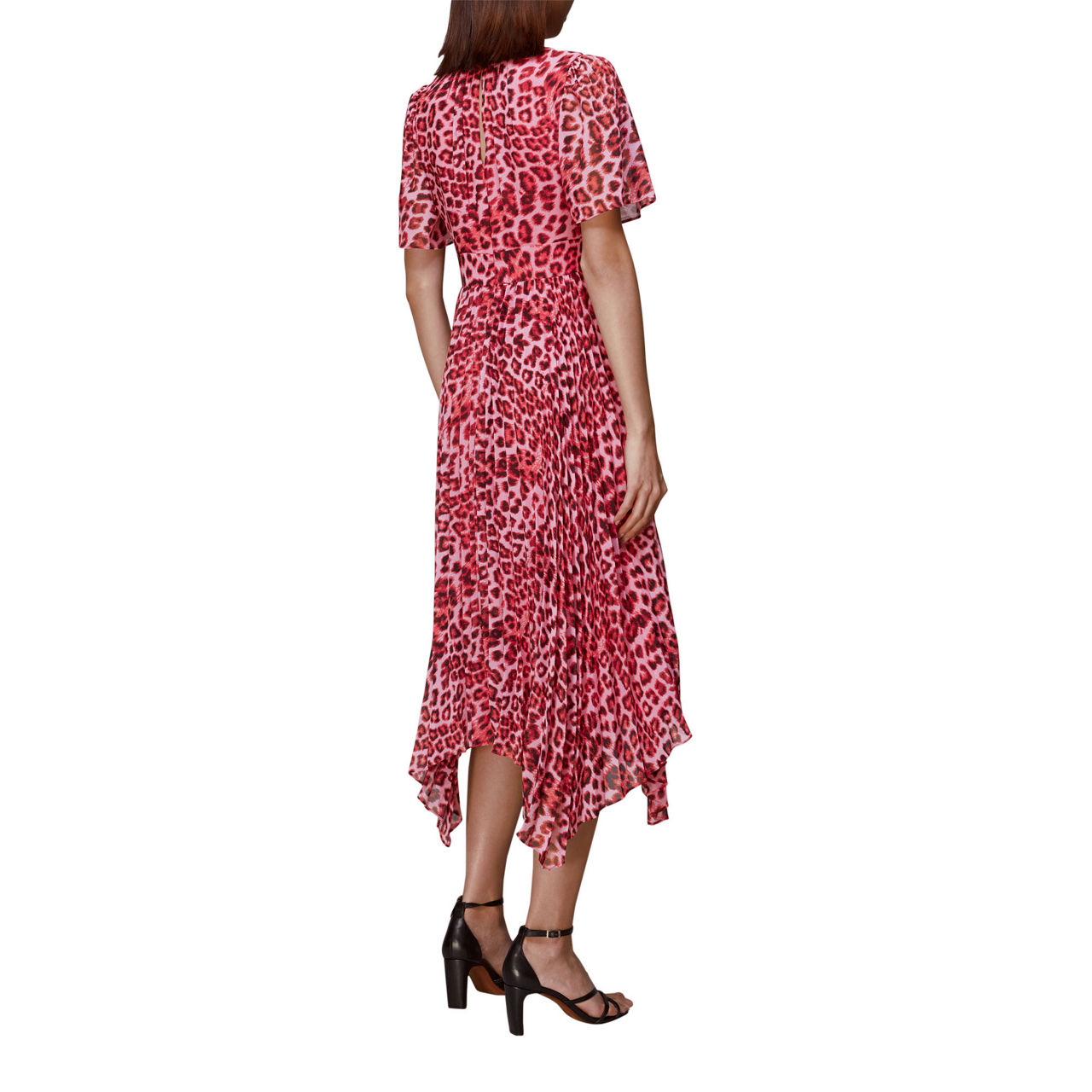 WHISTLES Jungle Pleated Midi Dress