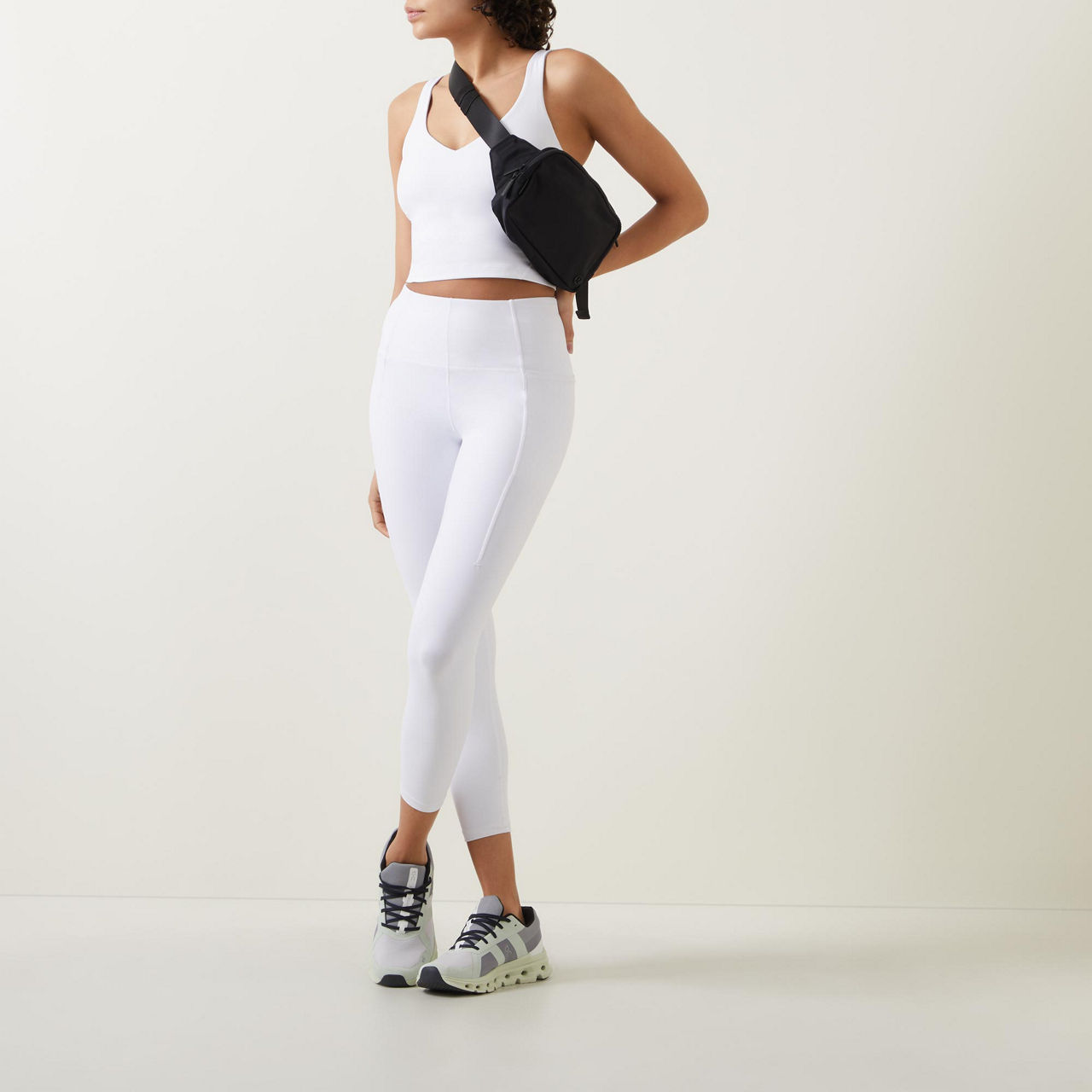 White Align Tank (8) and Light Chrome Align Legging (6); Align