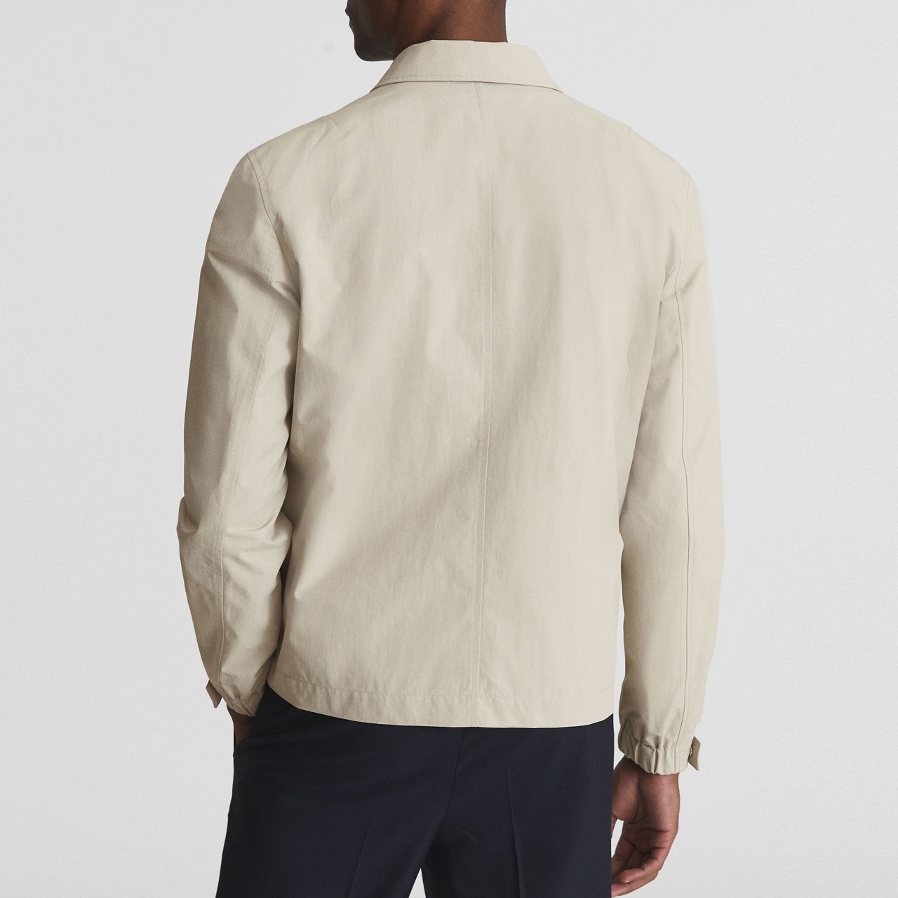 REISS Fival Textured Harrington Jacket