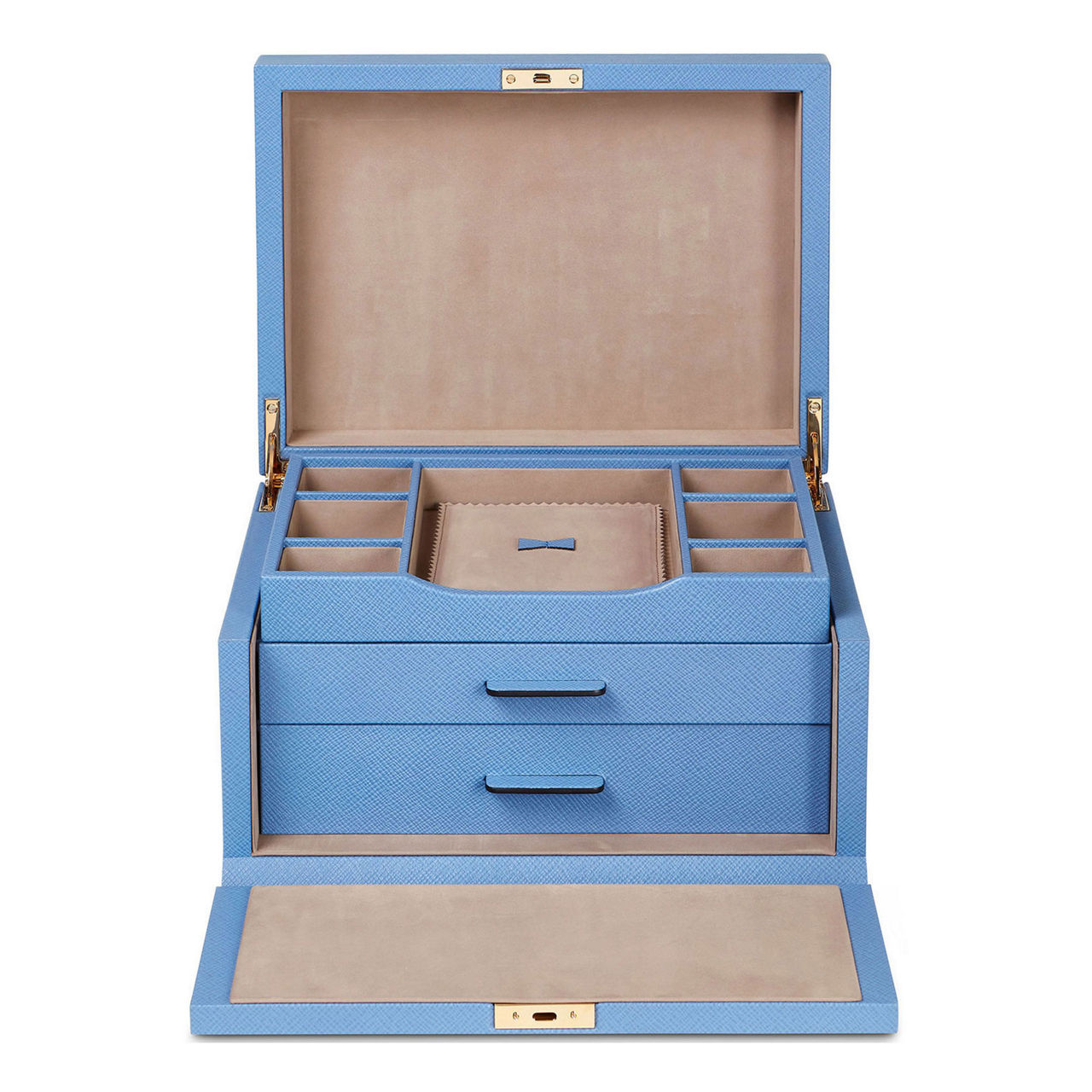 SMYTHSON Three Drawer Jewellery Box in Panama
