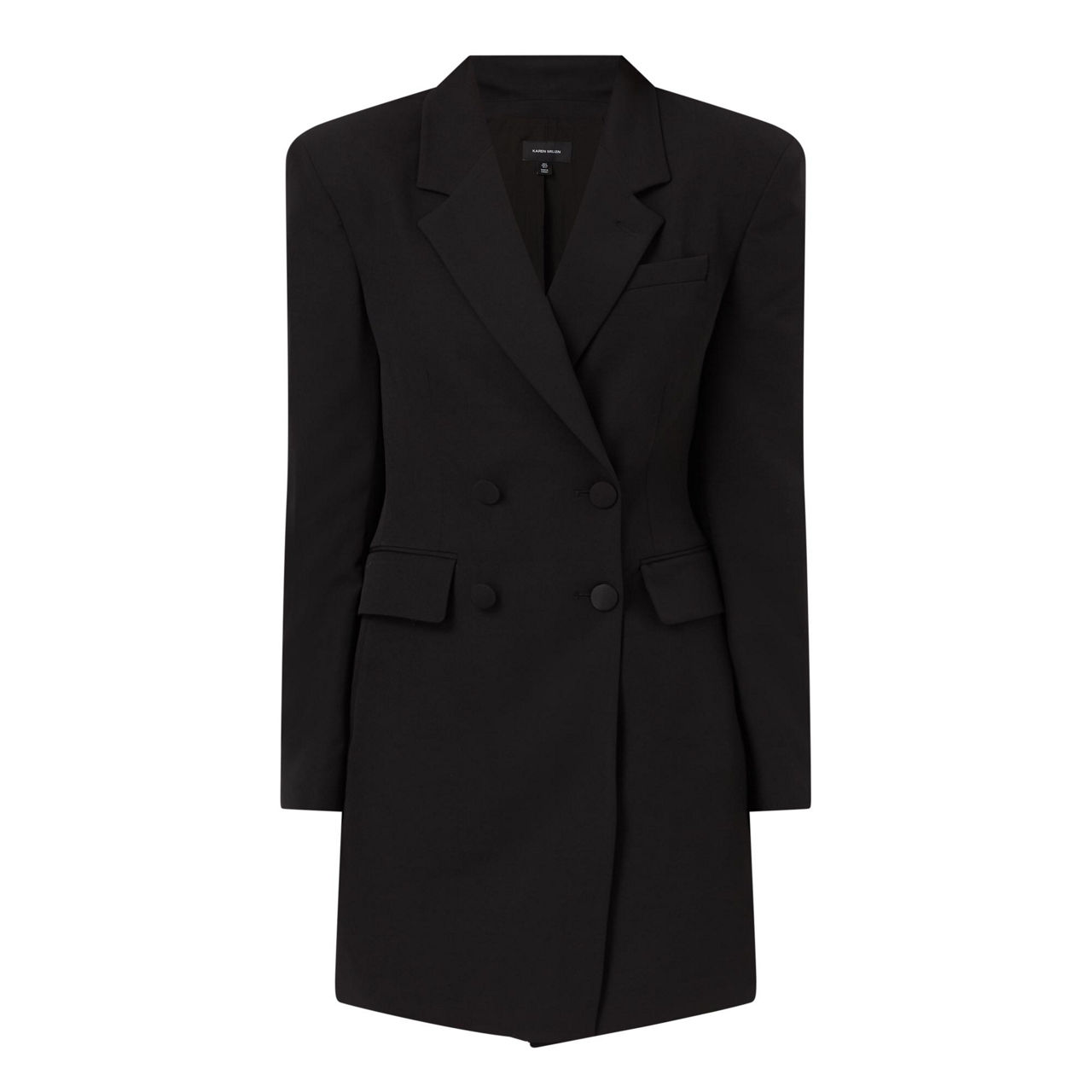 KAREN MILLEN Strong Shoulder Blazer Dress Black