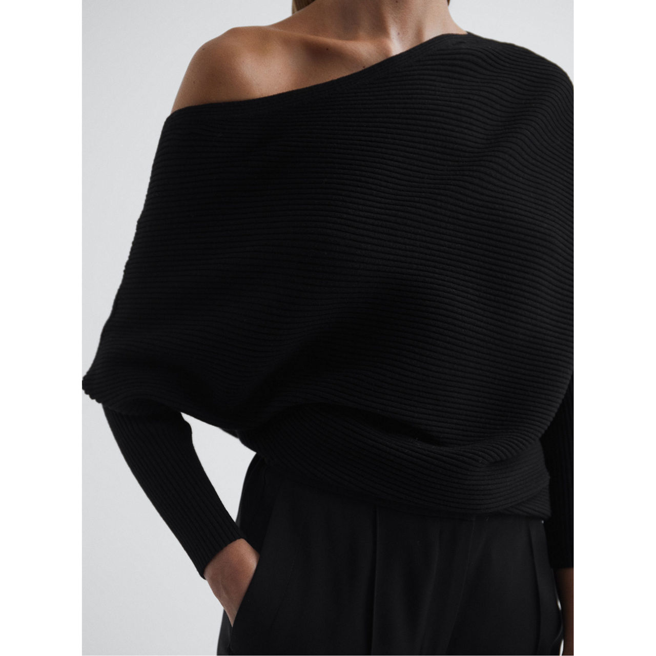 REISS Lorna Off Shoulder Sweater