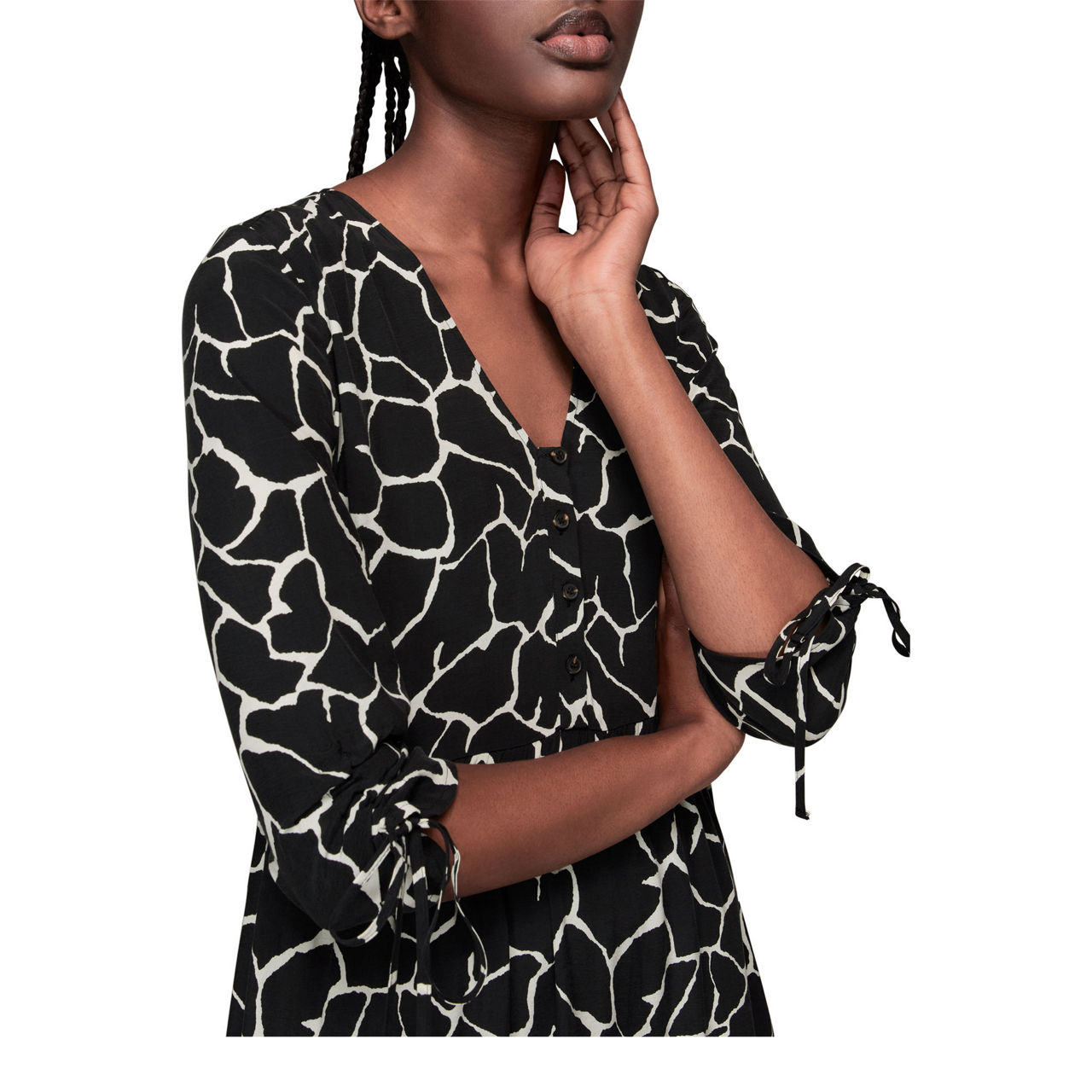 WHISTLES Layla Giraffe Trapeze Dress