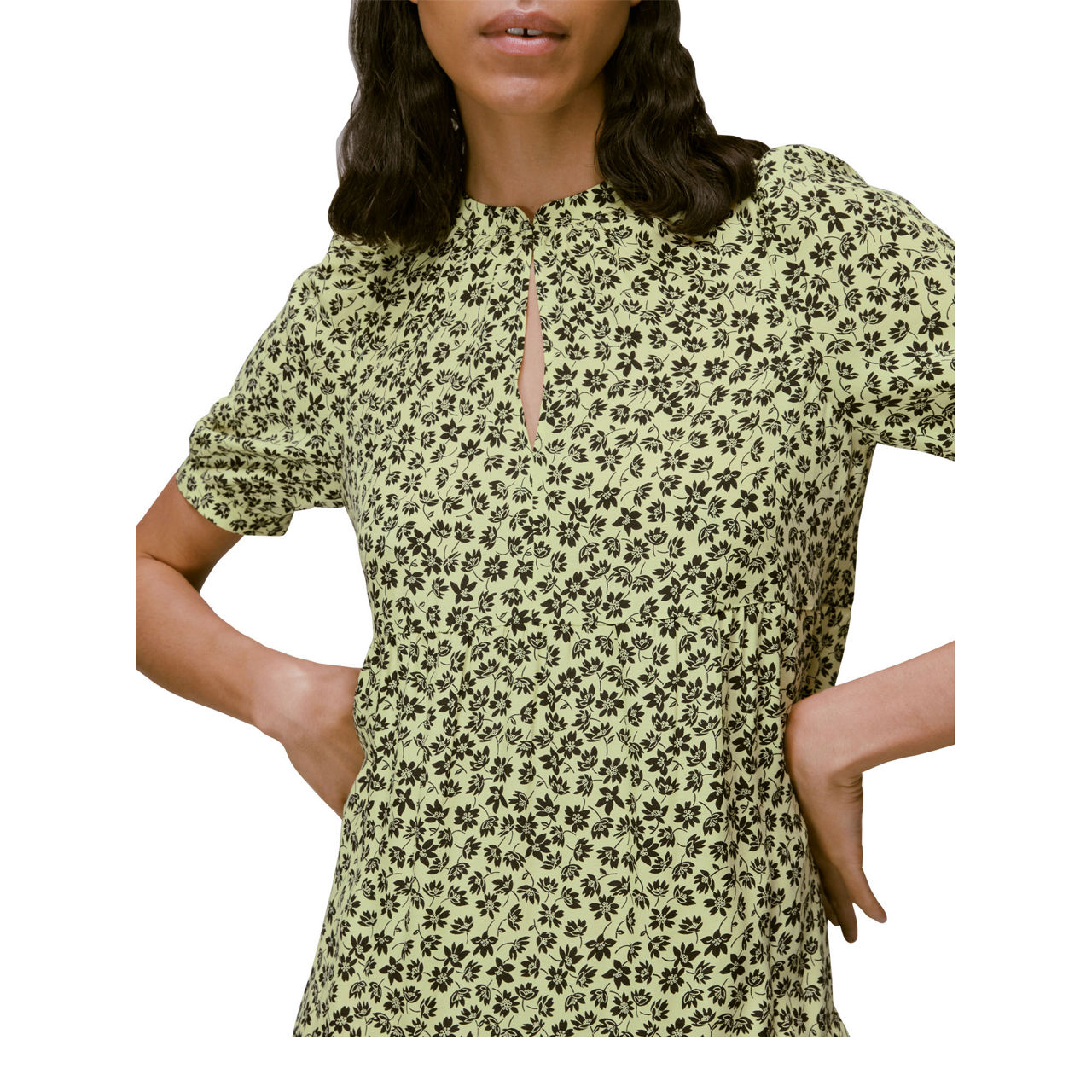 WHISTLES Buttercup Floral Trapeze Dress