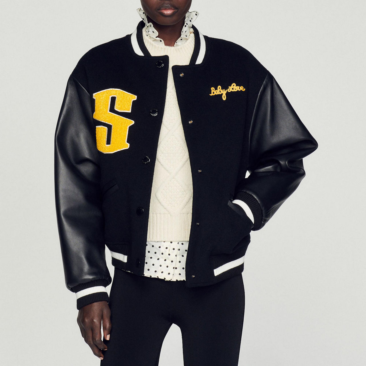 SANDRO Babylove Varsity Jacket