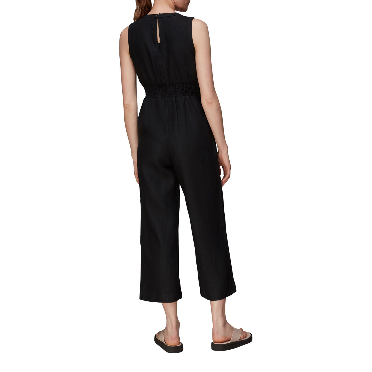 WHISTLES Melanie Linen Jumpsuit