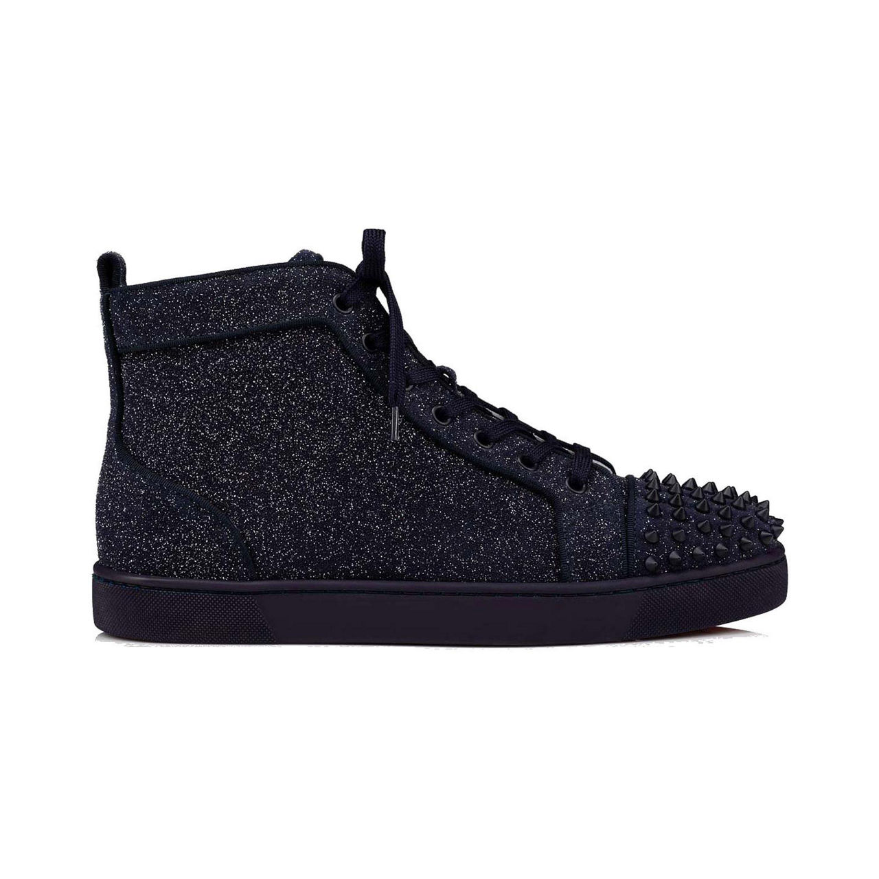 CHRISTIAN LOUBOUTIN Lou Spikes Glitter High Top Trainers