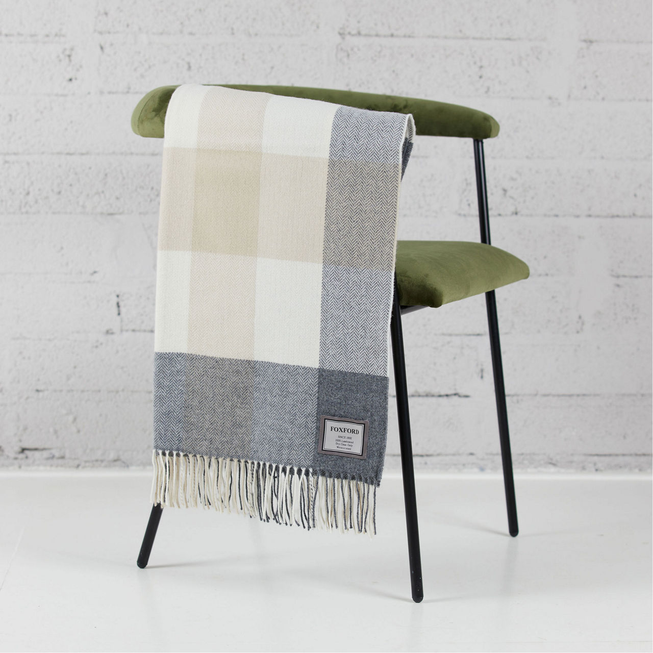 Classic Three Colour Check Lambswool Knee Rug