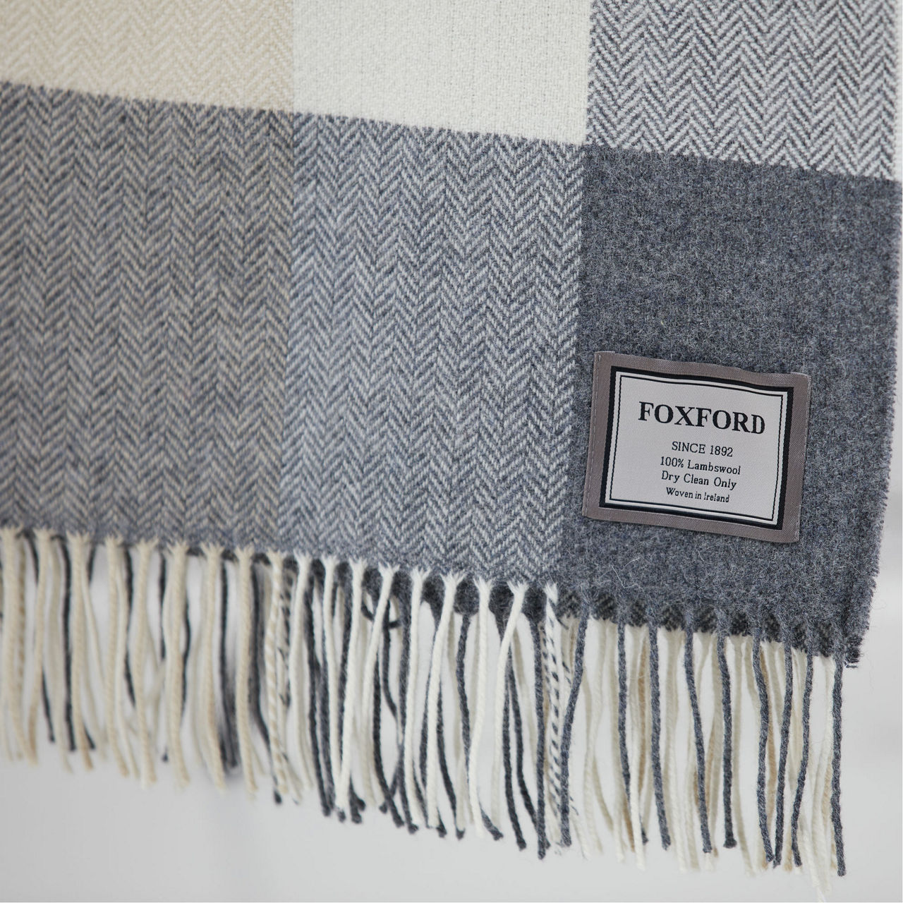 Classic Three Colour Check Lambswool Knee Rug