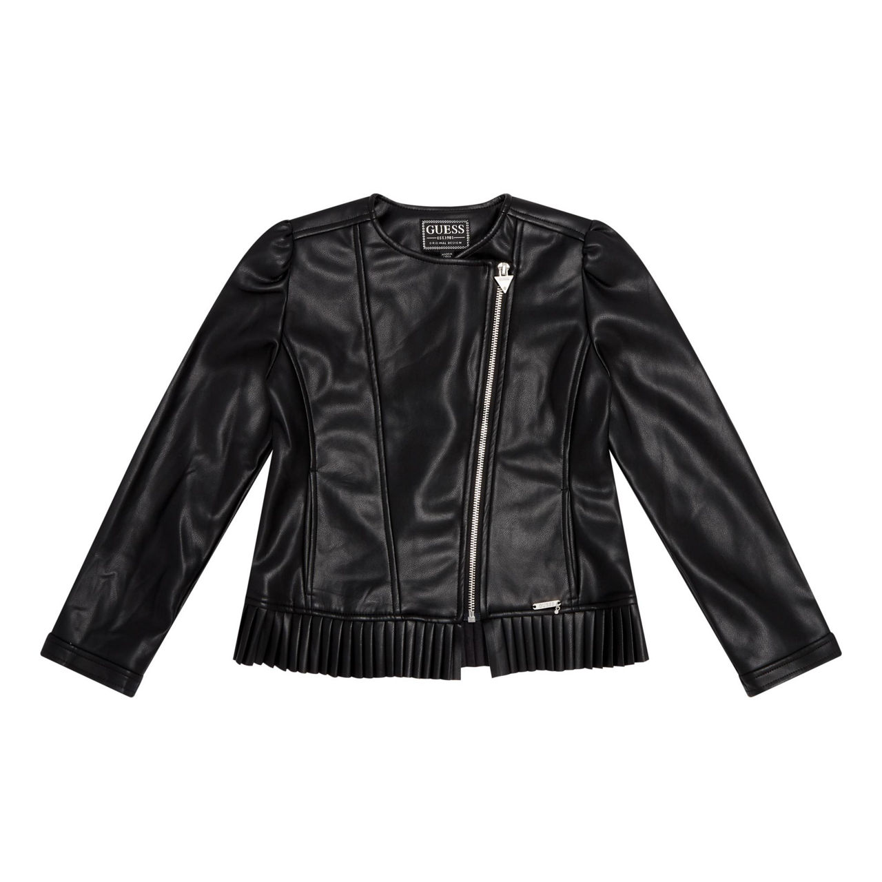 GUESS Faux Leather Jacket Black