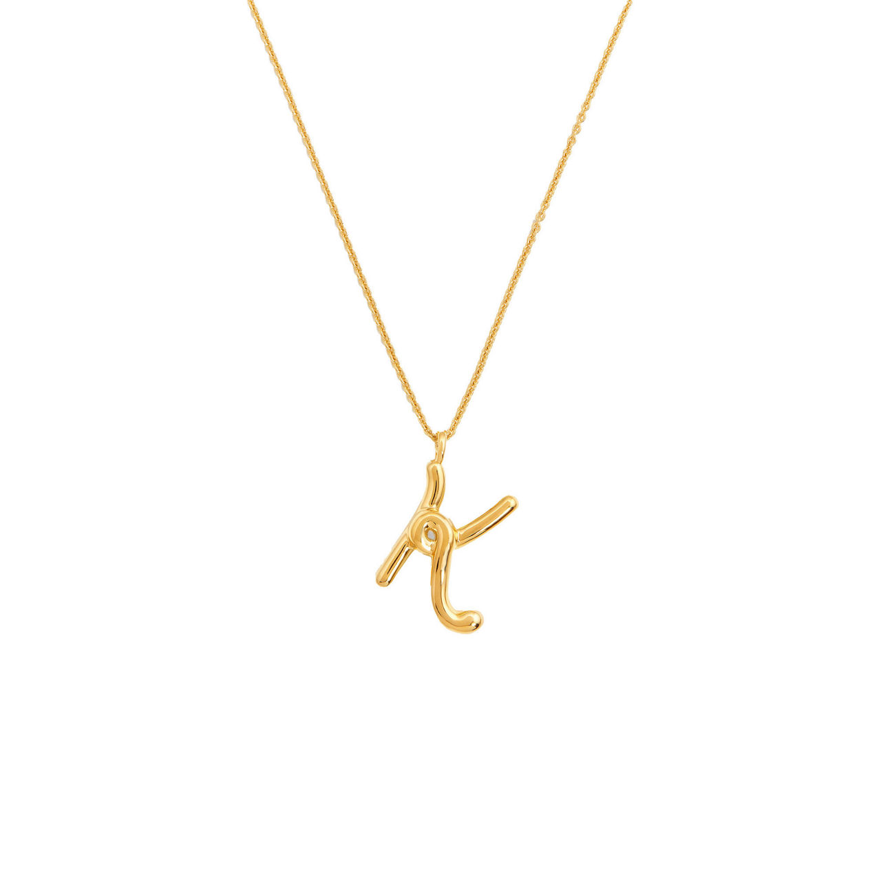 MISSOMA Curly Molten 18 kt Gold Plated Initial Necklace A