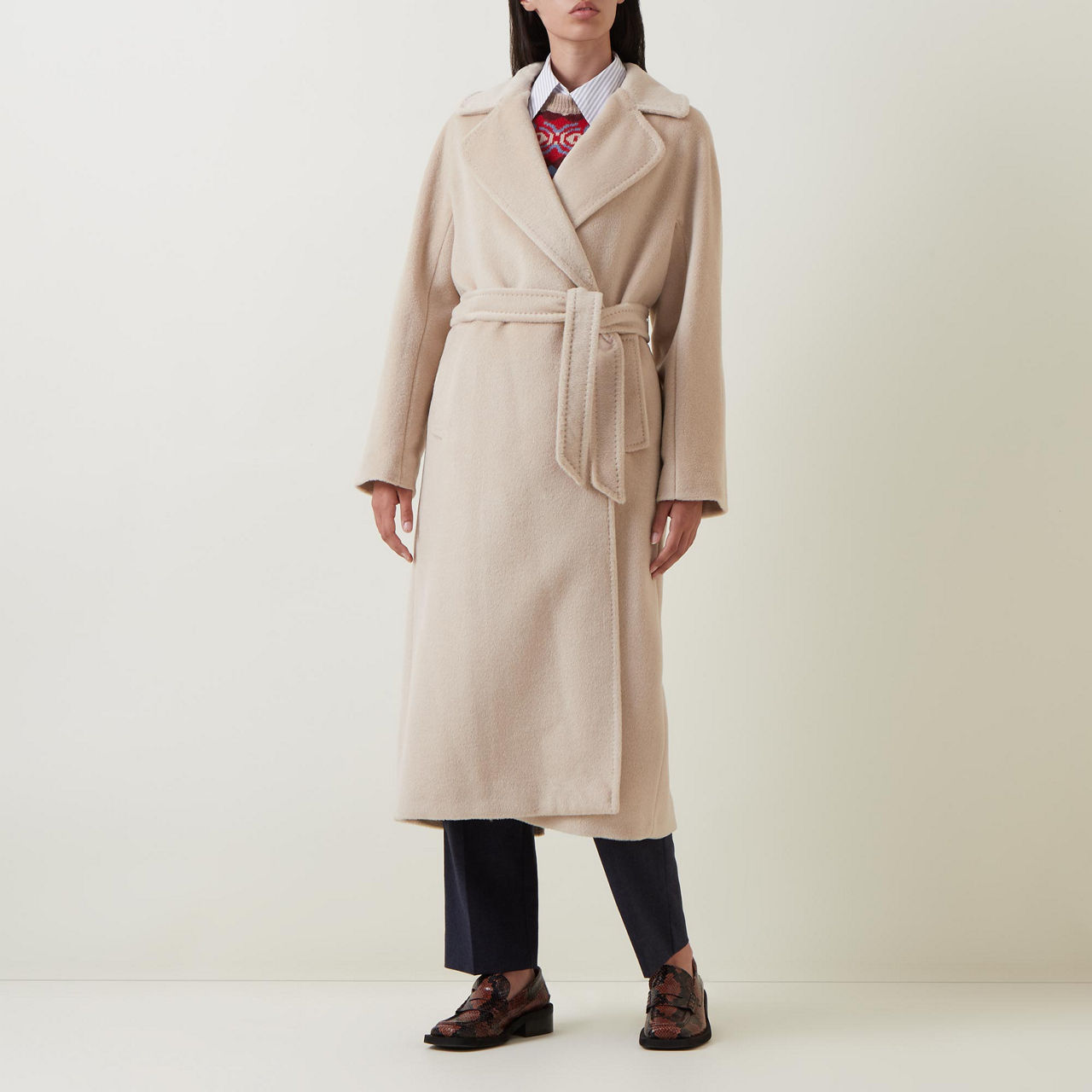 womens coat with tie waist
