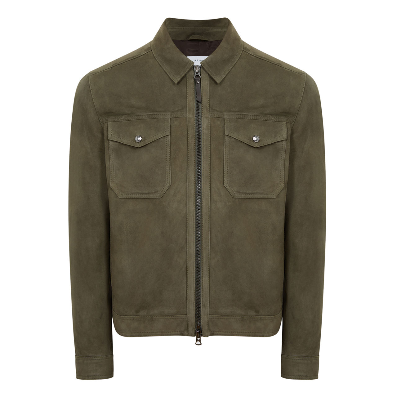 Pike Suede Zip-Through Trucker Jacket