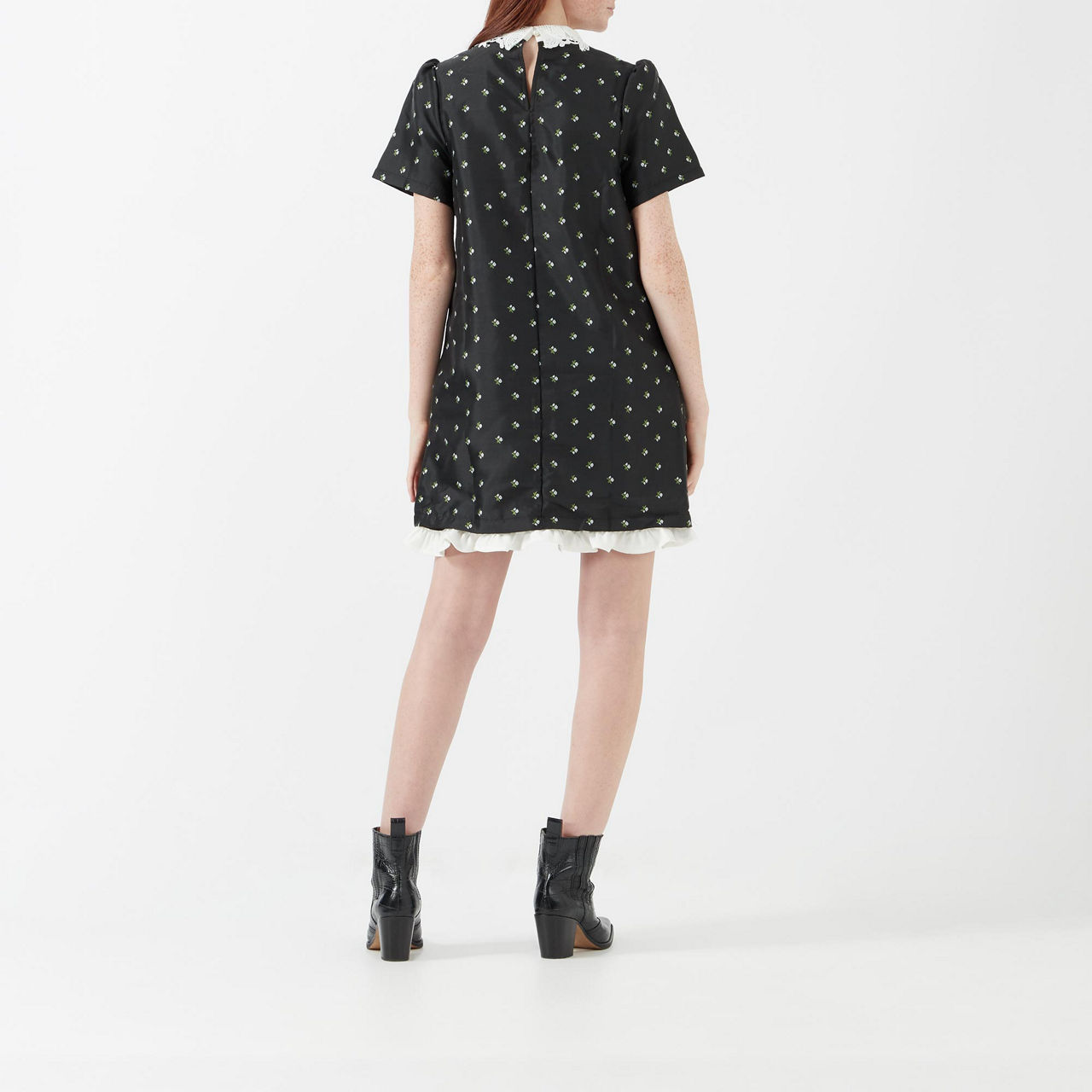 SISTER JANE Olive Rose Jacquard Mini Dress