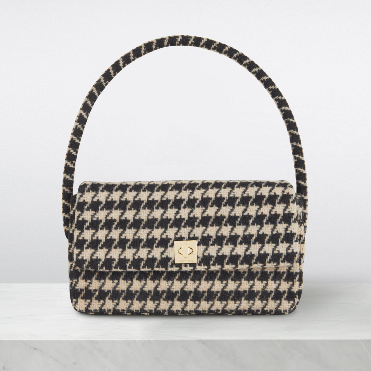 ANINE BING Nico Houndstooth Shoulder Bag