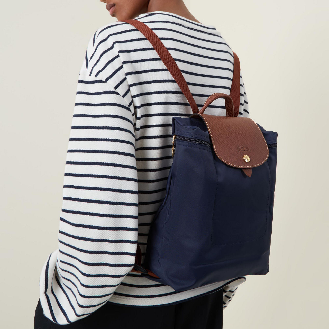 Longchamp navy backpack best sale