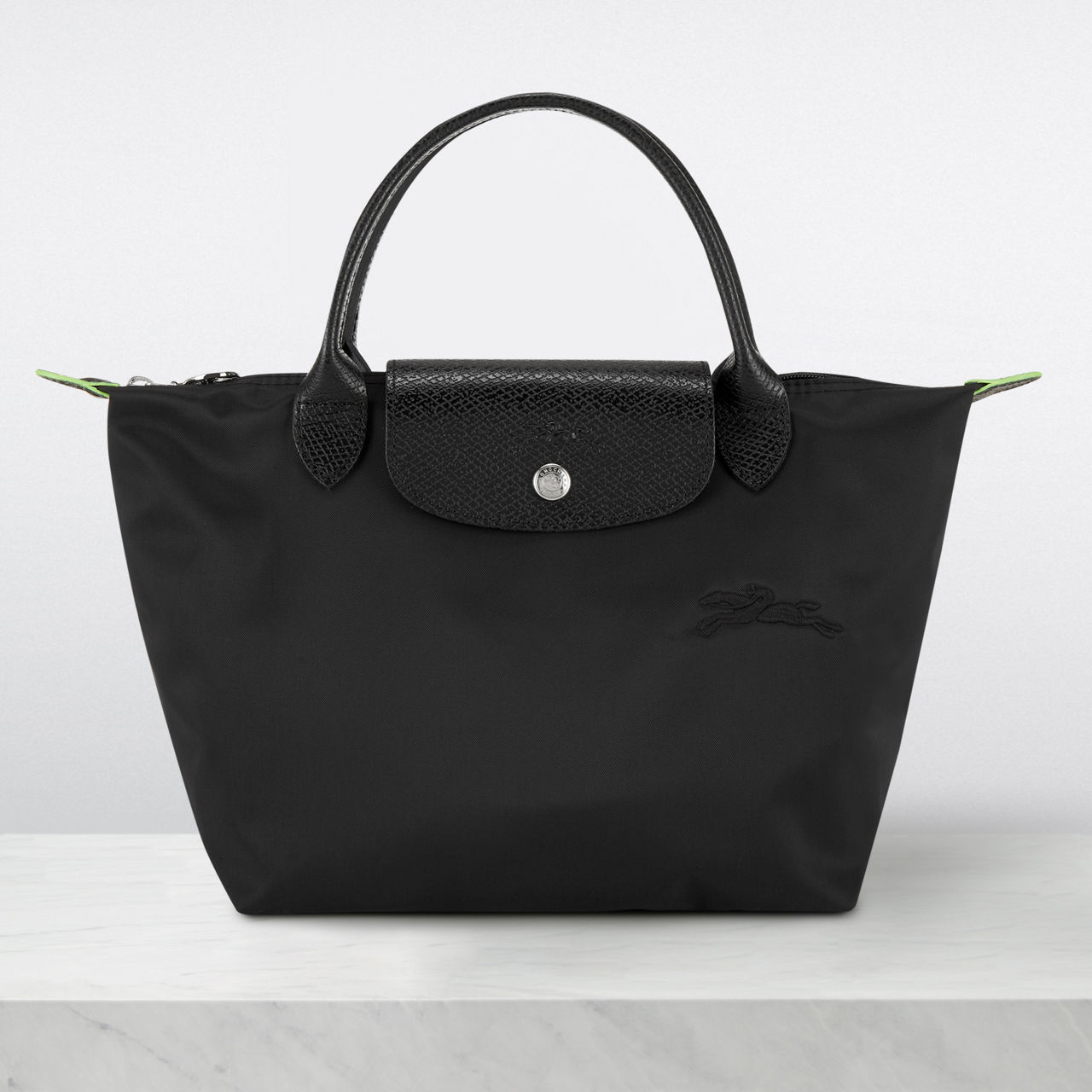 LONGCHAMP Le Pliage Green Small Top Handle Bag Black