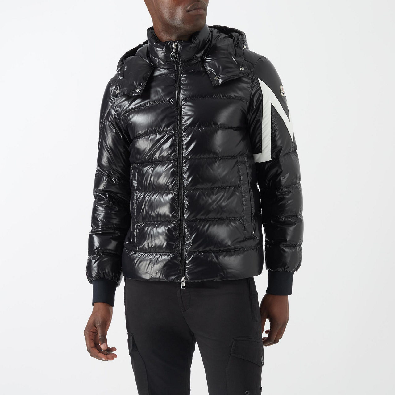 Moncler ribbed 2025 sleeve padded jacket