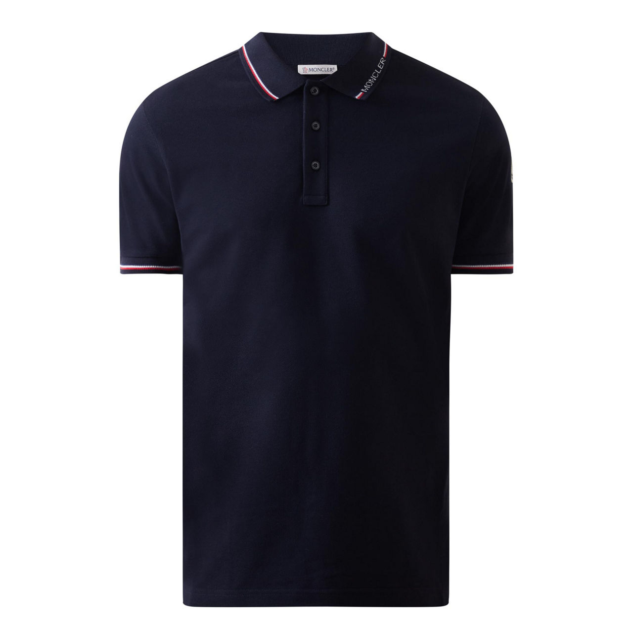 Moncler striped 2025 trim polo shirt