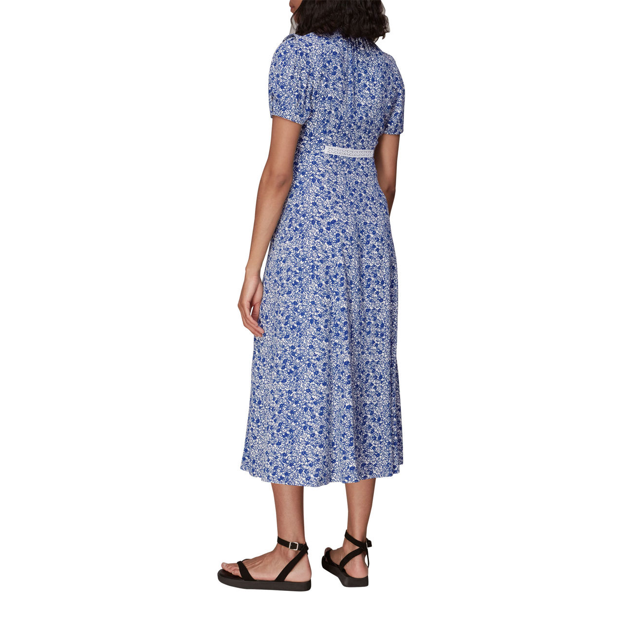 WHISTLES Twin Daisy Print Midi Dress