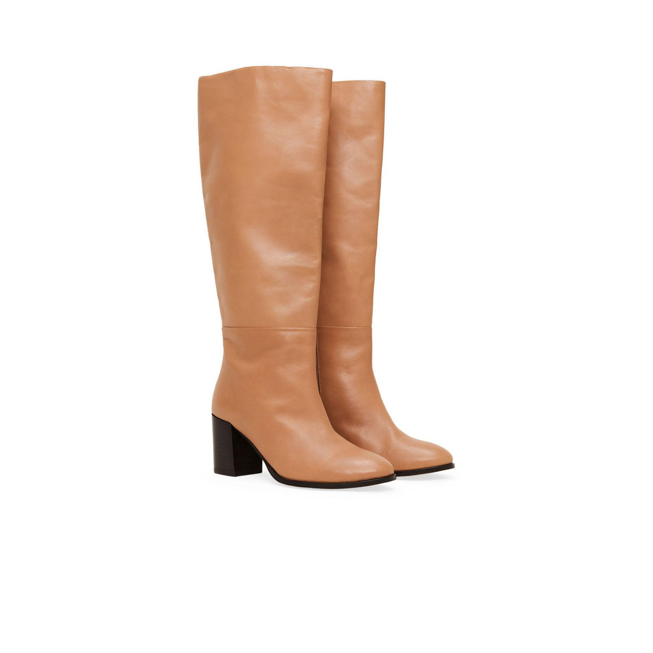 Leather knee high boots on sale sale