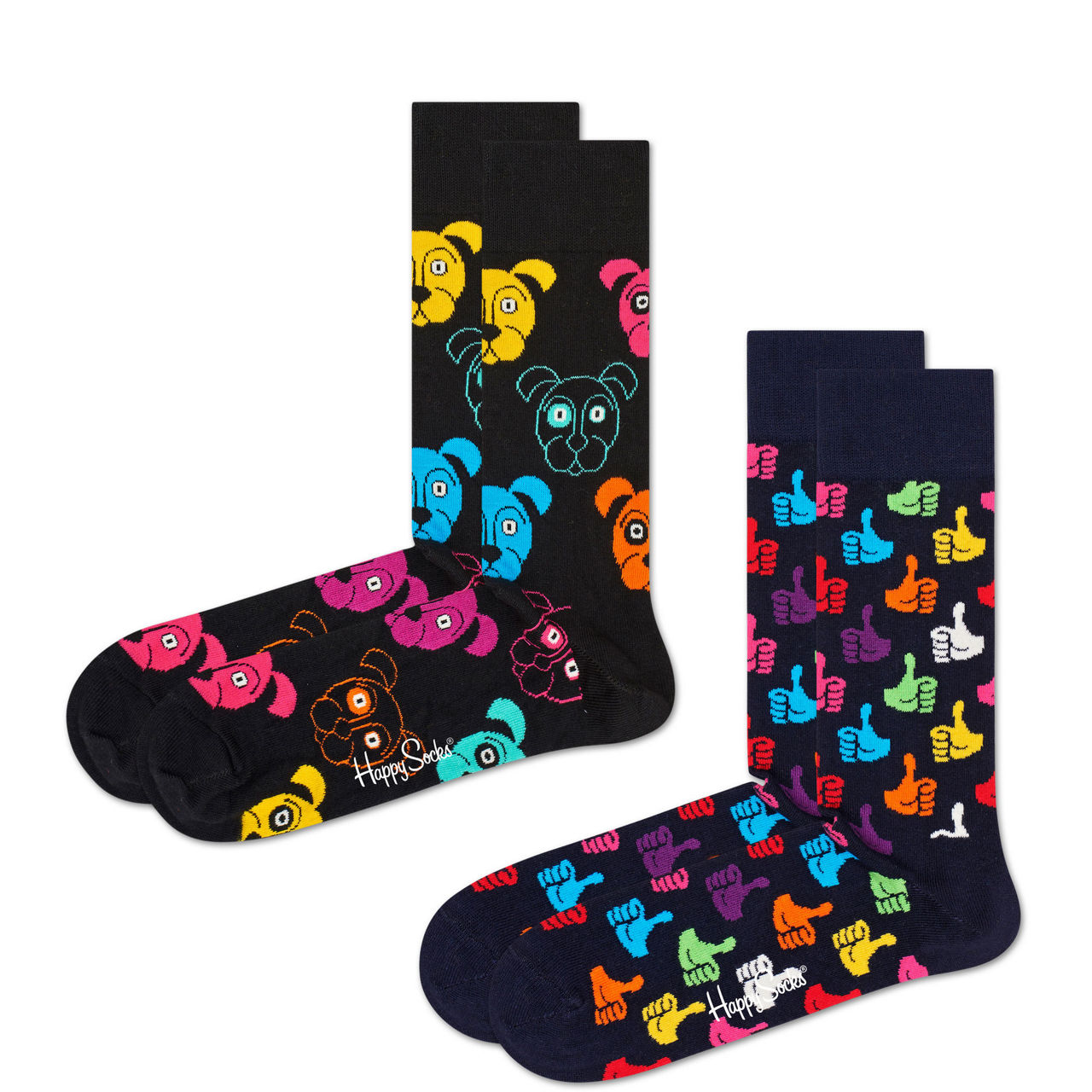 Happy Socks, 2-Pack Crew Socks, Cats Socks for Men and Women