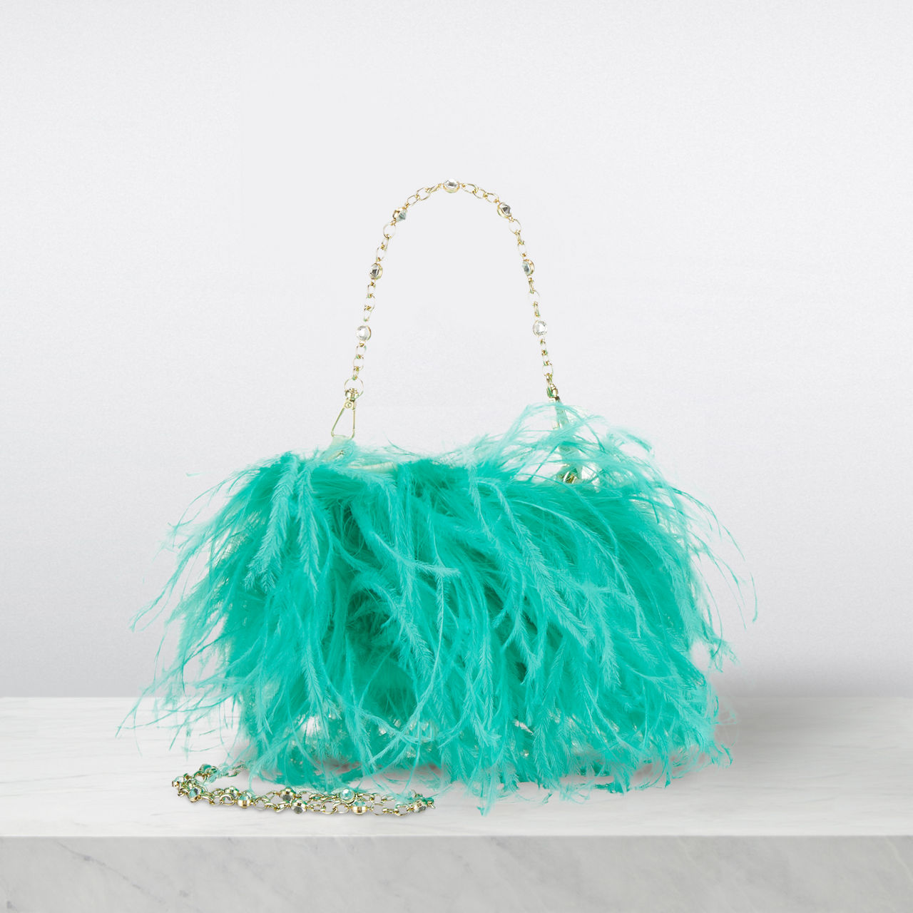 Ostrich feather shop bag