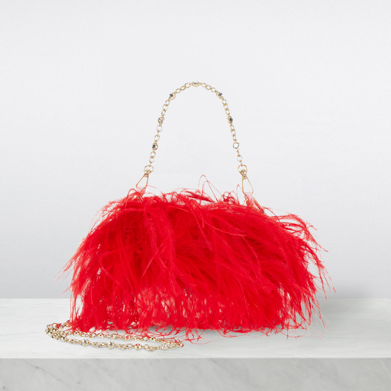 Ostrich feather shop bag