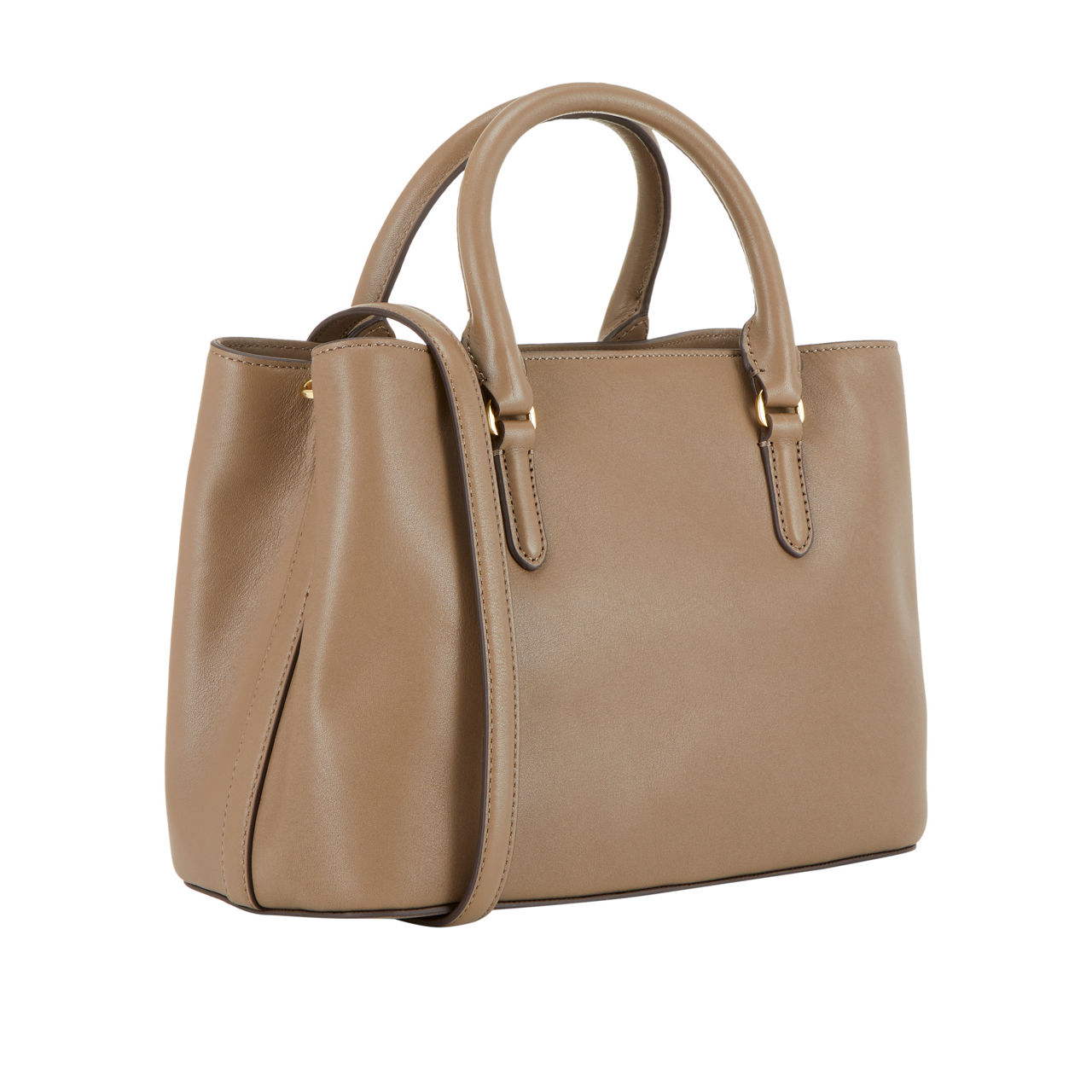 LAUREN Marcy Small Satchel Bag Truffle