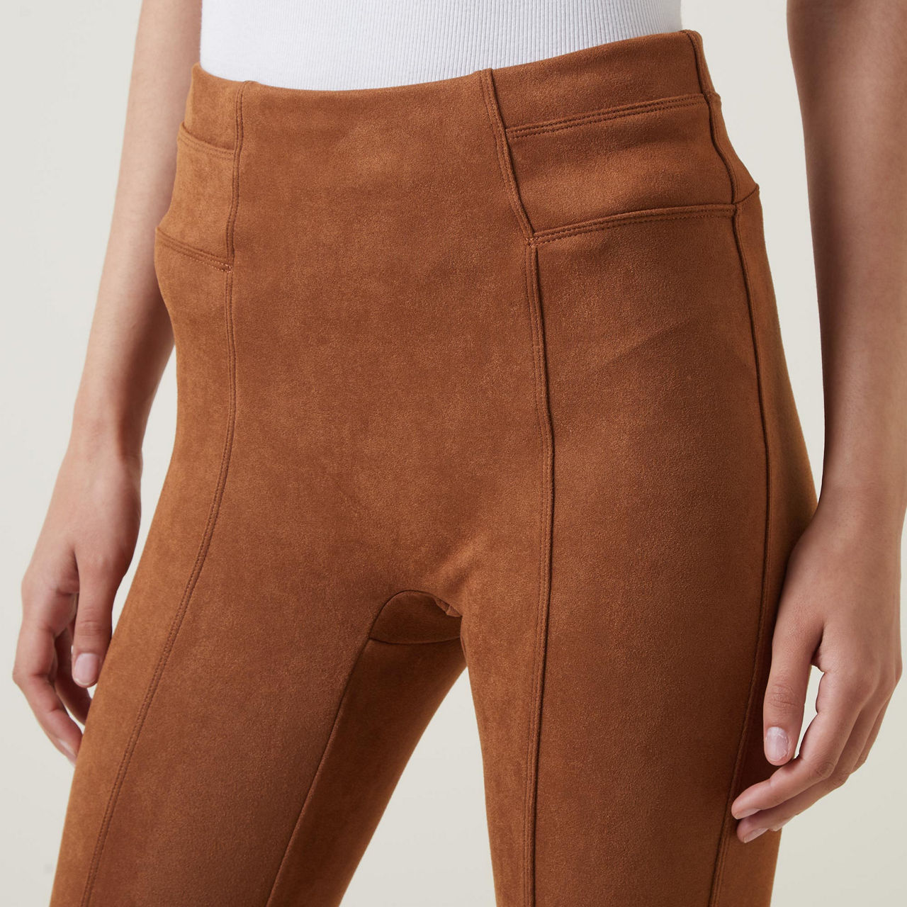 SPANX FAUX SUEDE LEGGINGS - CARAMEL – The Navy Knot