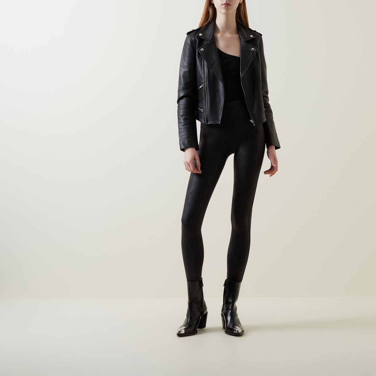 The Faux Leather Snake Riding Legging –