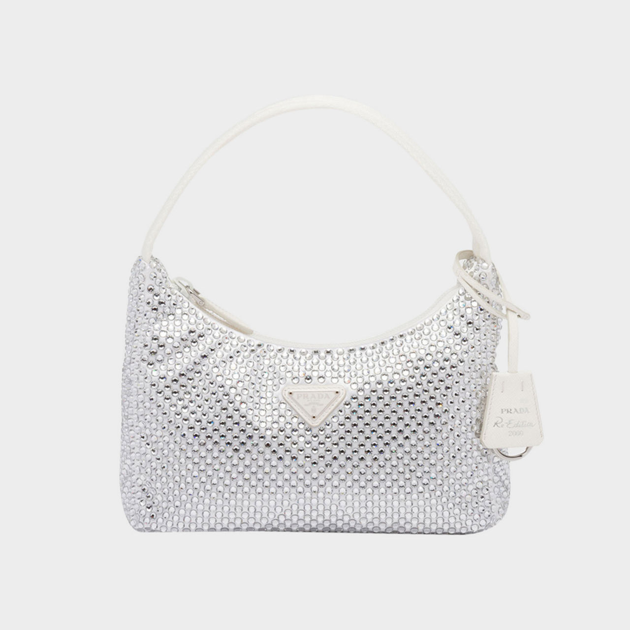 Embellished satin mini-pouch