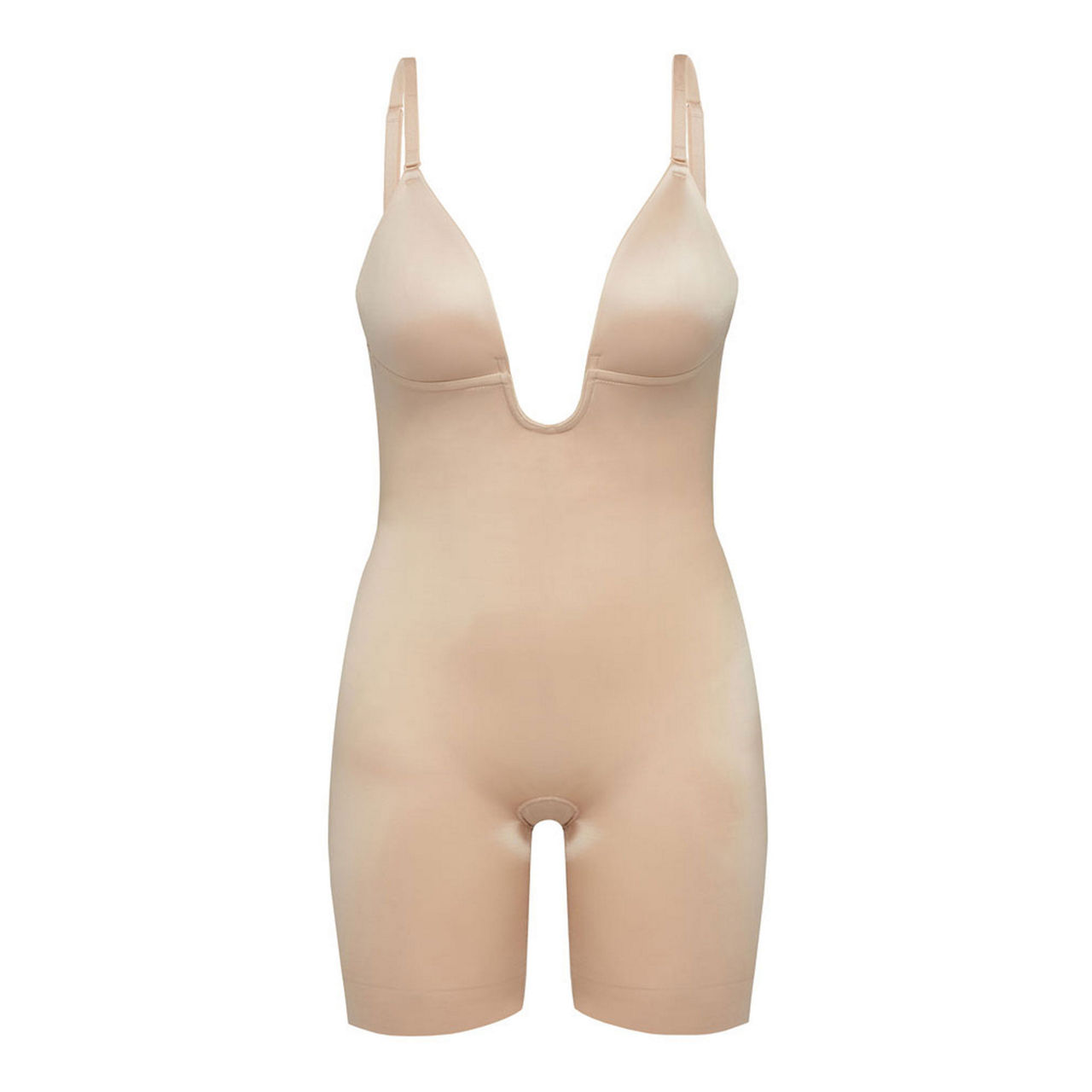 Reiss Champagne Spanx Shapewear Open-Bust Mid-Thigh Bodysuit