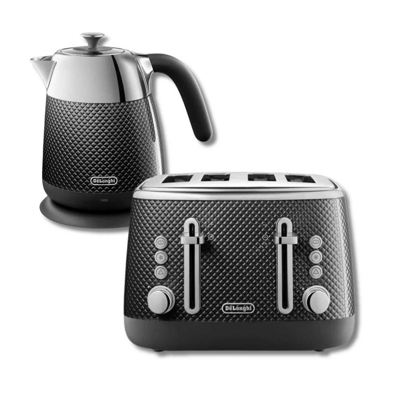 DELONGHI Luminosa Kettle and Toaster Set Black